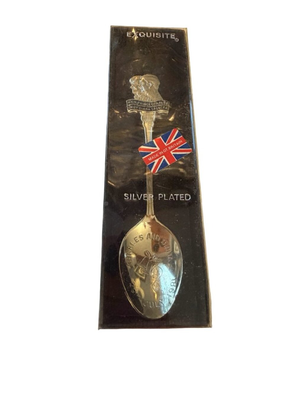 Vintage Prince Charles Lady Diana Spencer Royal Wedding Silver Plated Souvenir S